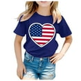 thumbnail image 2 of Gubotare Boys Tshirt Patriotic T-Shirts Toddler Girls 4th of July Shirts Summer Tees Kids American Flag Tops 6T 7T,Dark Blue 6-7 Years, 2 of 4