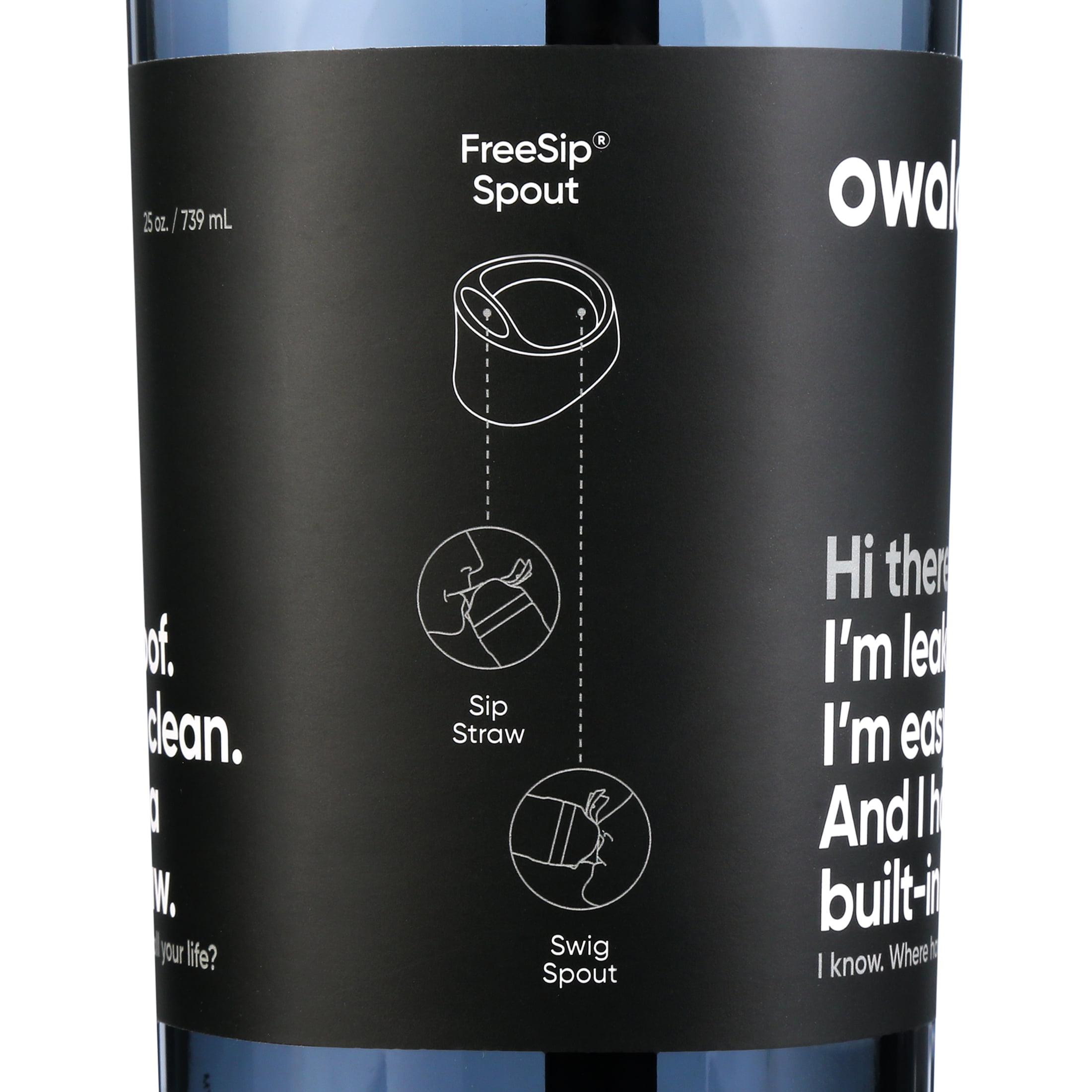 Owala FreeSip Stainless Steel Water Bottle - Very Very Dark Black, 24 oz -  Dillons Food Stores