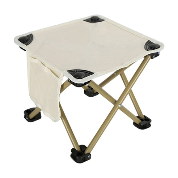 DAMAI Portable Camping Stool, Folding Stools Portable Ottoman Aluminum Alloy Lightweight Collapsible Stool, Under Desk Foot Rest at Work for Long Flight, Home and Office Outdoor Hiking Fishing(White)