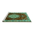 thumbnail image 2 of Ahgly Company Machine Washable Indoor Rectangle Persian Turquoise Blue Traditional Area Rugs, 5' x 7', 2 of 4