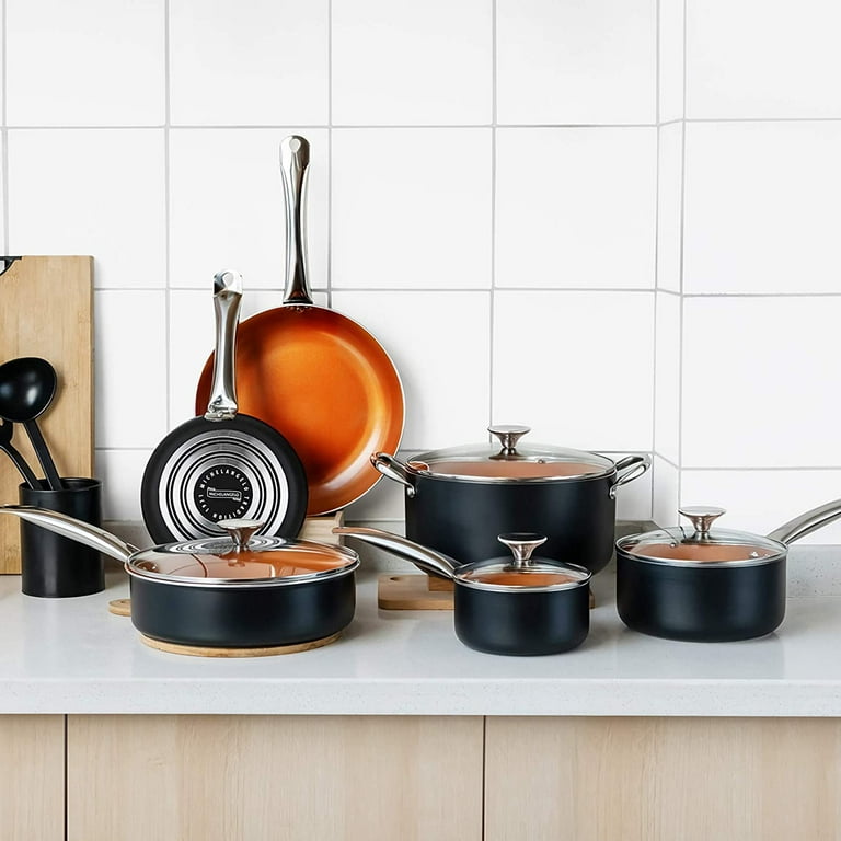 MICHELANGELO Pots and Pans Set Nonstick, Granite Cookware 12 Pcs Cookware  Set