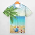 thumbnail image 3 of Tropical Beach Bright Sun Men Zipper T-shirt Summer Casual Short Sleeve T-shirt Top, 3 of 7