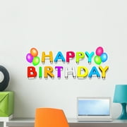 Happy Birthday Wall Mural by Wallmonkeys Peel and Stick Graphic (24 in W x 10 in H) WM42150