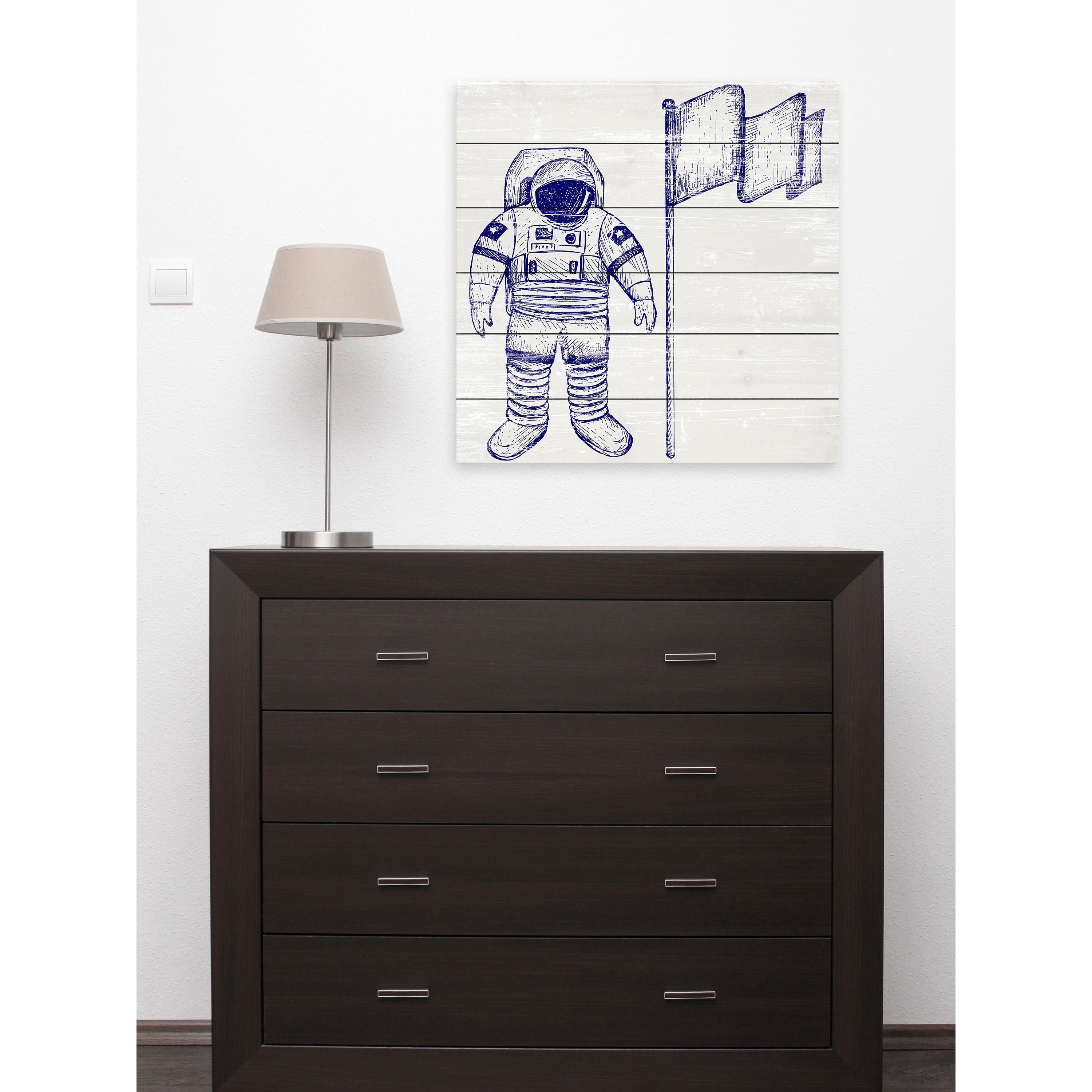 The Discoverer Painting Print on White Wood