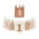 thumbnail image 2 of Banner de silla alta para primer cumpleaños, corona, sombrero, cuerda, 200 cm, accesorio para fotos, borla de cuentas de madera marrón, 2 of 9