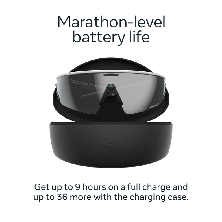 Oakley Meta Vanguard, White, Prizm™ Black Lenses | Smart AI