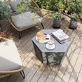 thumbnail image 4 of UPHA 28-inch Outdoor Concrete Coffee Table, Patio Hexagon Side Table for Outside Yard, Deck, Living Room, Bedroom, Dark Gray, 4 of 10