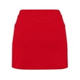thumbnail image 6 of Krdevn Women's Tennis Skirt with Pockets Athletic Yoga Skort Solid Color Stretchy Casual Sport Skirt Shorts,Color: Red Size: 4XL, 6 of 6