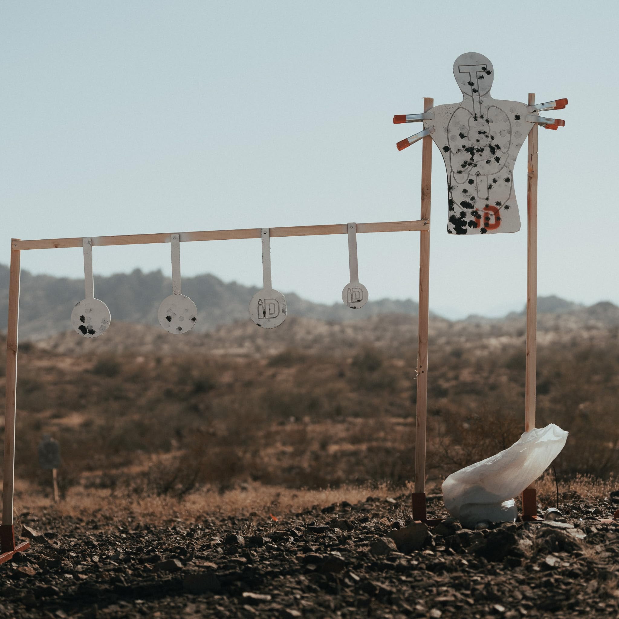 ID Gong Targets 6-Inch (4 Pack) – Durable Self-Healing Reusable Rubber Targets | Reactive Hits, Weatherproof, No Ricochet | Supports Calibers Up to .50 BMG