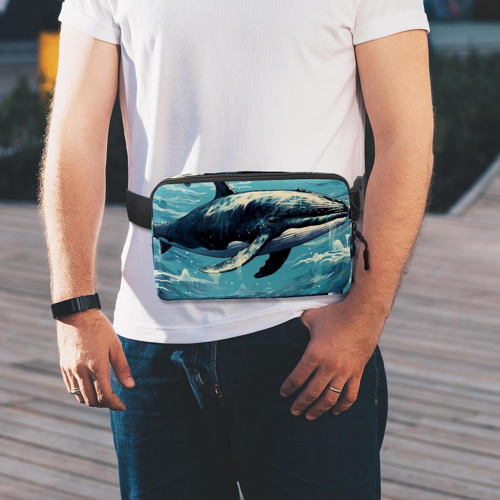 Whales Versatile Waist Bag, Crossbody Bag, Running Belt - Lightweight, Adjustable, with Extension Strap, Unisex