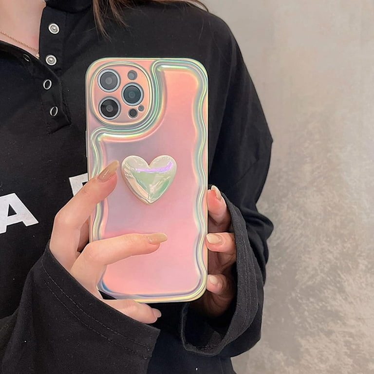 Holographic Heart Phone Case Compatible with iPhone 14, Arc