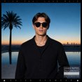 thumbnail image 3 of Round Horn Rim Sunglasses Retro Hipster Vintage Keyhole Bridge / Tortoise - Black, 3 of 7