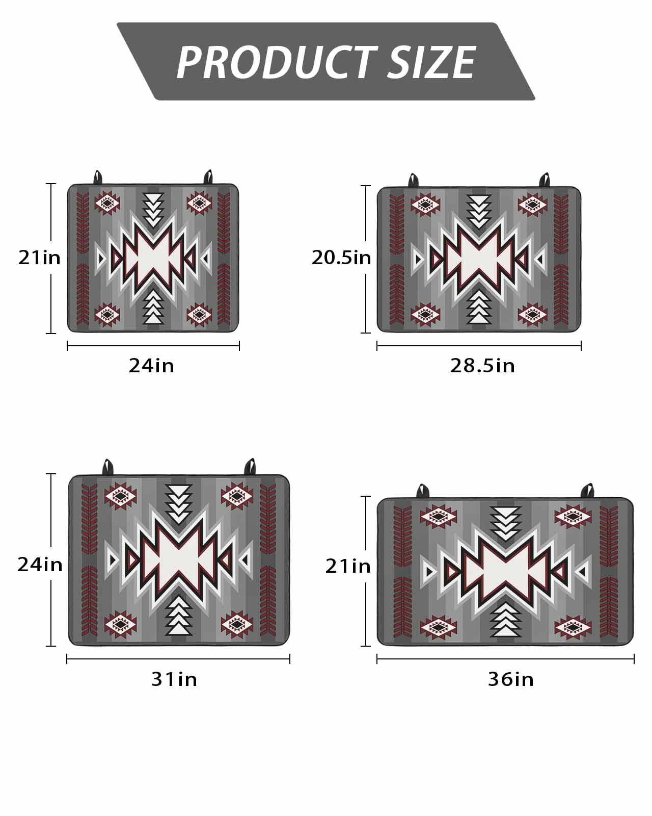 Stove Top Covers for Electric Stove, Red Gray Glass Stovetop Cover Protector, Southwest Retro Ethnic AztecTexture Bohemian Induction Cooktop Protector Oven Mat for Kitchen Countertop 24"x21"