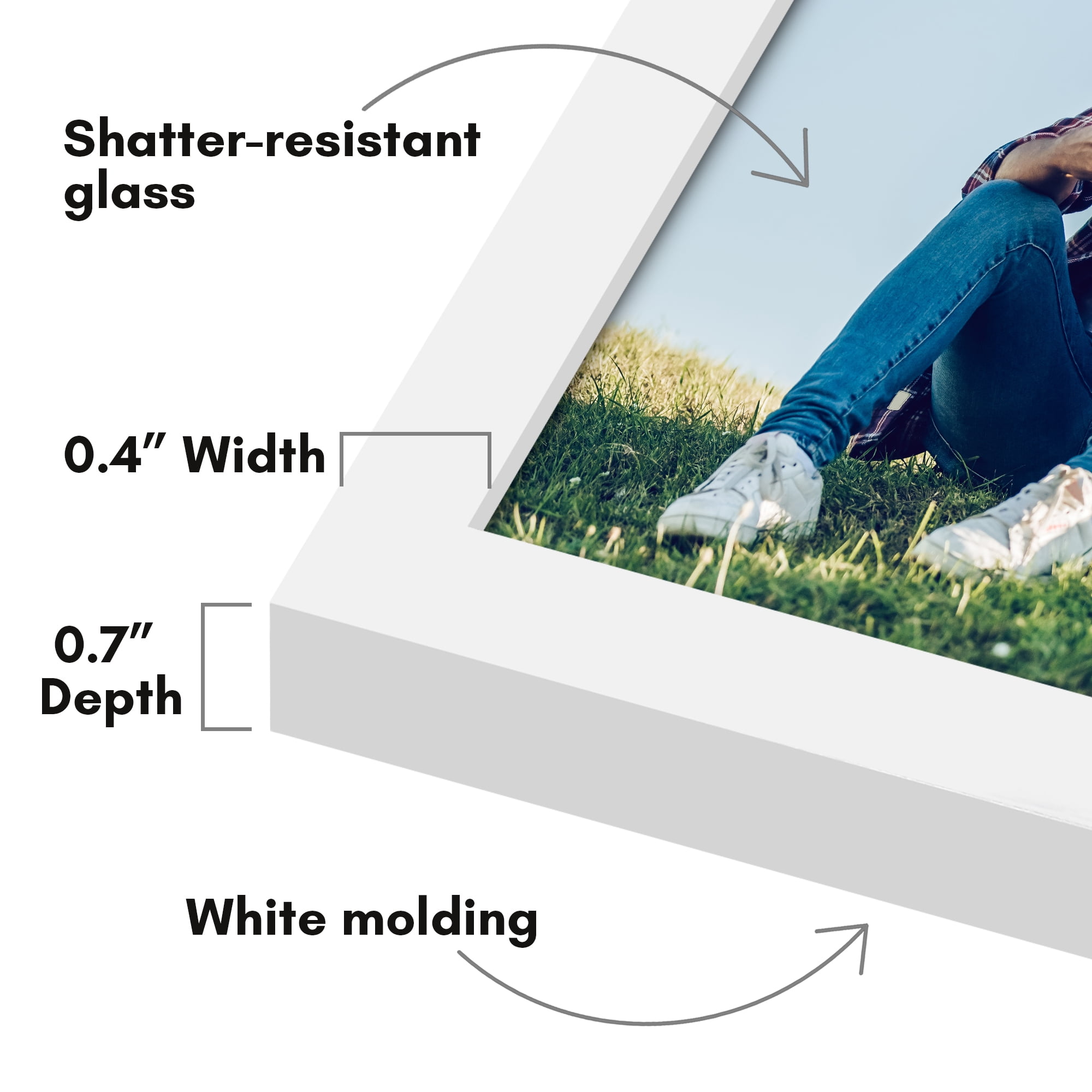 Americanflat 8x10, 5x7, 4x6 Picture Frame with Shatter-Resistant Glass 10 Pack Frames Gallery Wall - White