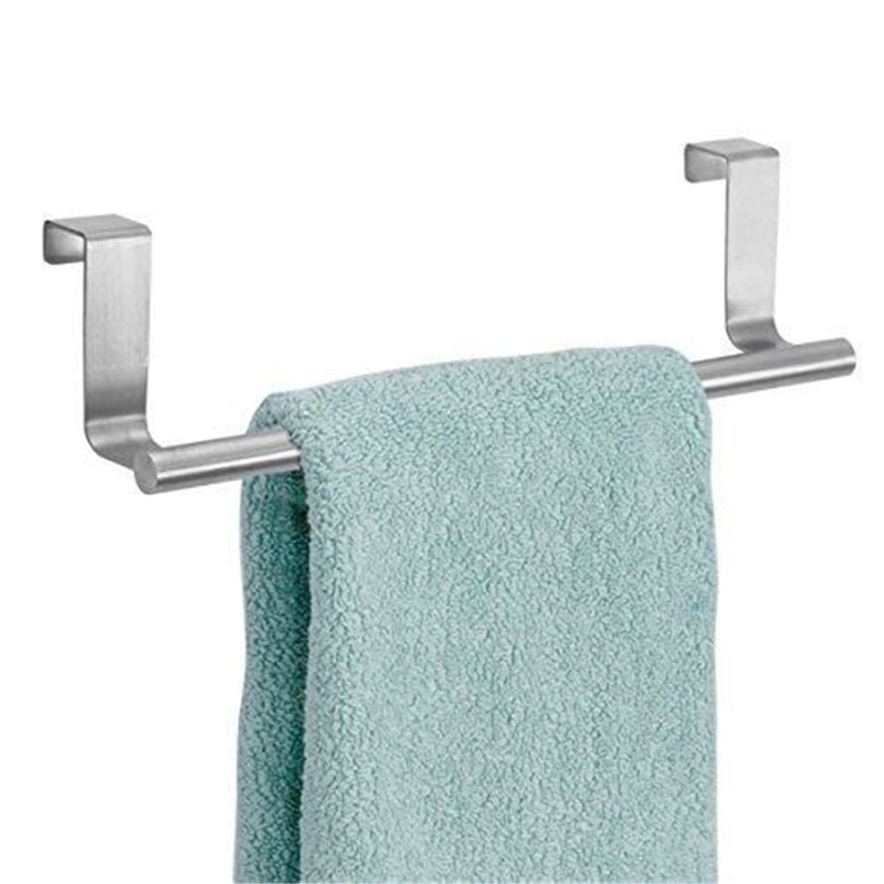 Stainless Steel Over Door Towel Rack Bar Holders for Universal Fit on Cabinet Cupboard Doors Pack of 2