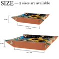 thumbnail image 4 of Women Girls Leather Square Dish Trinket Plate Jewelry Tray, Sunflower Sea Turtle Painting Flag Mothers Day Birthday Gift, 20.5x20.5cm, 4 of 6