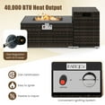 thumbnail image 4 of Gymax Set Of 2 Outdoor Rattan Fire Table Set w/ Tank Cover Tempered Glass Tabletop Brown, 4 of 6