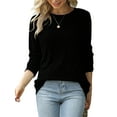 thumbnail image 3 of TARAINYA Women's Casual Long Sleeve Crewneck Pullover Sweater Lightweight Fall Winter Tunic Top, 3 of 6