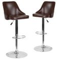 thumbnail image 3 of Flash Furniture 2 Pk. Trieste Contemporary Adjustable Height Barstool in Brown LeatherSoft, 3 of 8