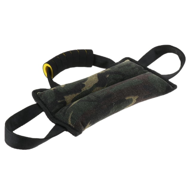 Almohada de La Mordedura Del Perrito Del Perro Del Animal Doméstico Del Entrenamiento con Jugar Al de 3 Manijas - Camuflaje, Pequeña