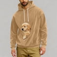 thumbnail image 2 of jobturf Cat Dog Carrier Hoodies for Men Puppy Kitten Carrying Sweatshirt Spring Fashion Pullover Top Large Pet Pocket Corduroy Shirt, 2 of 9