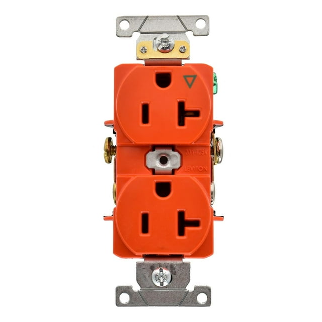 Contacto Dúplex Con Tierra Leviton Plástico Naranja