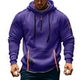 thumbnail image 2 of Men’s Hoodie Half-Zip Pullover With Multiple Zippered Pockets Adjustable Drawstring Hood and Utility Arm Pocket Sweatshirt,Size S-3XL, 2 of 5