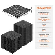 SKYSHALO 12 x 12 Black PVC Interlocking Floor Mats Waterproof, Non-Slip 50 Piece