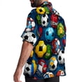 thumbnail image 3 of Football Men's Short Sleeve Hawaiian Beach Shirts, Casual Printed Button Down Spread Collar Tops, Summer Unisex Style, 3 of 6