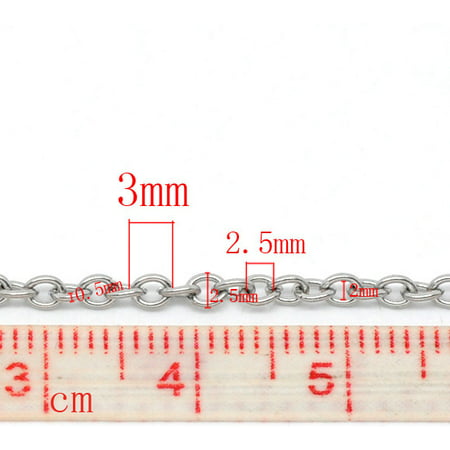 16.4ft Wholesale Stainless Steel Cable Chain Necklace Jewelry Making Findings Supplies