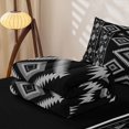 thumbnail image 5 of Erosebridal Boho Aztec Zipper Twin Comforter Sets with Fitted Sheet and 2 Pillowcases, Vintage Rhombus Zipper Bedding Set, Black Gray White, Black Reversible, 5 of 7