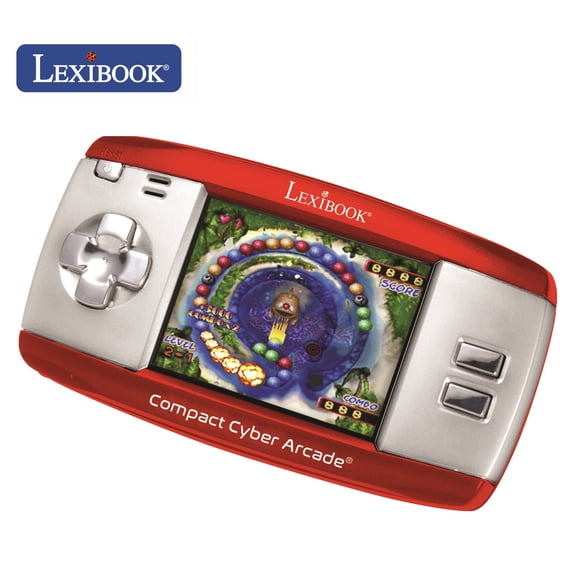 Lexibook Compact Cyber Arcade Portable Gaming Console, 250 Games, LCD, RED, JL2375RD