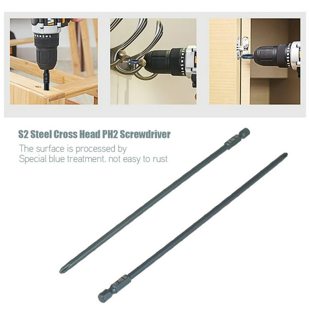Juego de Puntas de Destornillador ANGGREK PH2 de Acero S2 10 uds 1/4 pulgadas 200mm