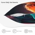 thumbnail image 5 of Velvet Decorative Throw Pillow Covers Set of 2, Soft Square Cushion Cover with Invisible Zipper Colorful Waves Printing, 16"x16", 5 of 7