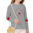 thumbnail image 5 of FAVIPT Kids Long Sleeve Tshirts Boys Girls Maple Leaf Print Crewneck Tees Casual Cute Comfortable Pullover Tops Gray,4 Years, 5 of 8