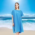 thumbnail image 4 of kurtrusly Microfiber Surf Poncho Changing Robe Robe Beach Surfing Swimming Wetsuit Soft for Swim Medium Blue, 4 of 9