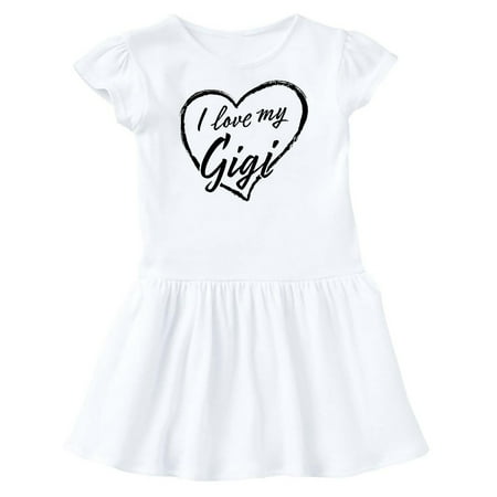 

Inktastic I Love My Gigi in Black Chalk Heart Gift Toddler Girl Dress