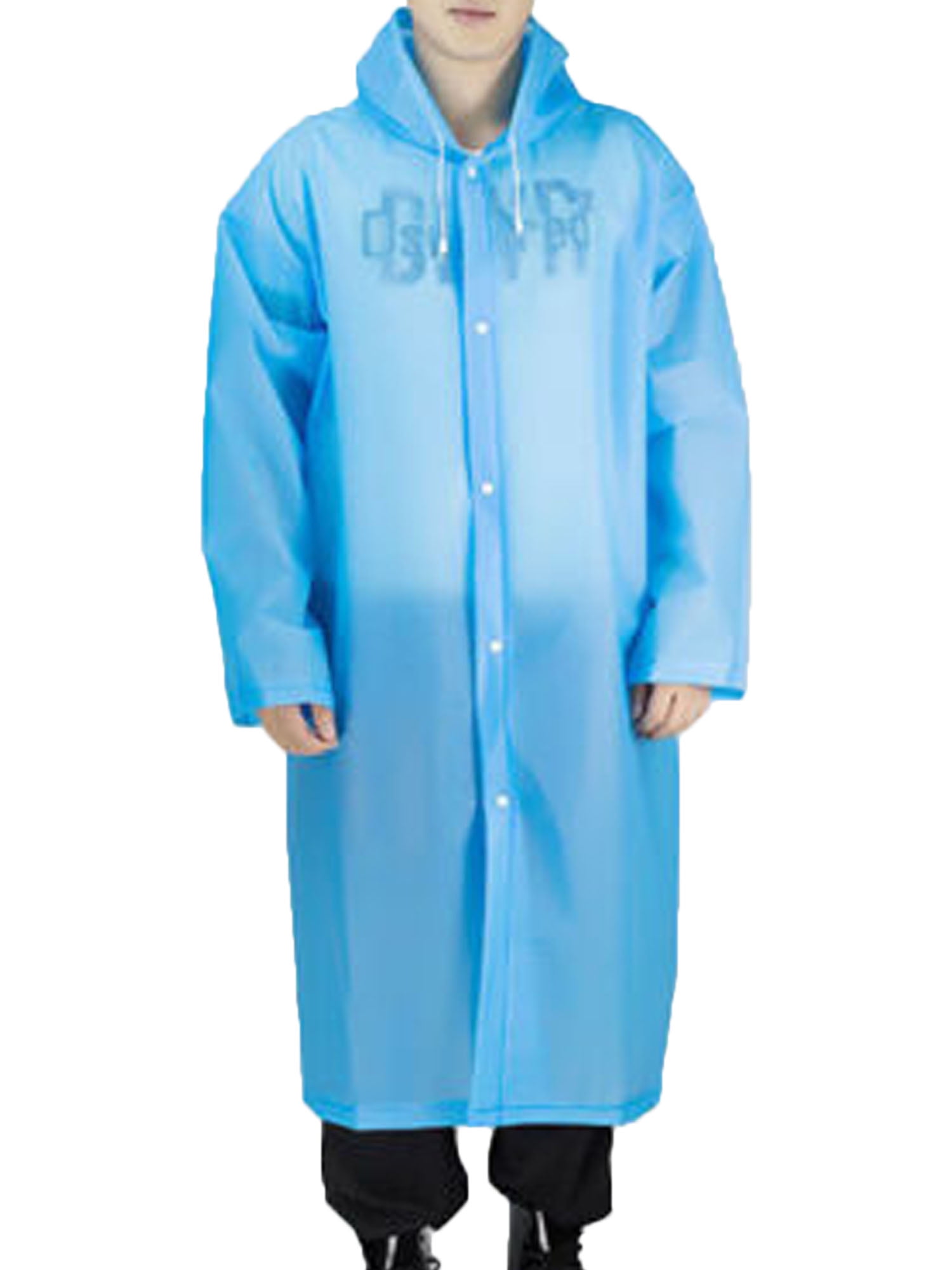 Durable Mens Womens Onepiece Waterproof Jacket Rain Coat Hooded Button