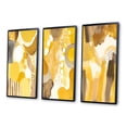 thumbnail image 3 of Designart "Dreams in Mustard Yellow Retro Watercolor II" Modern Midcentury Framed Wall Art Set Of 3 - Yellow Abstract Midcentury Frame Gallery Set For Office Decor, 3 of 6