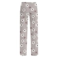 thumbnail image 5 of Women Pajama Pants Long Comfy Casual Drawstring Stretch Wide Leg Lounge Pants Fashion Color Block Pajs with Pockets, 5 of 6