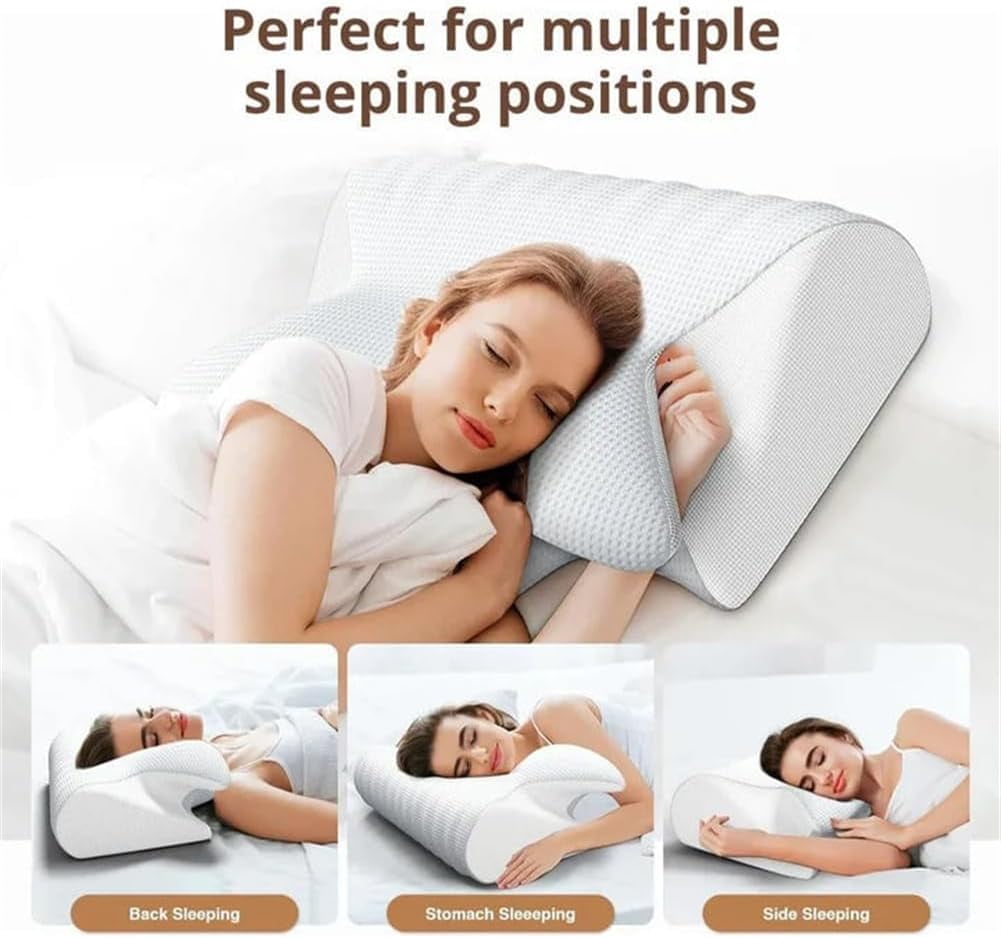Ornexis Migraine Pillow - Stop Migraines at The Source, Ornexis Cervical Migraine Neck Pillow, Ergonomic Contour Support Pillow with Adaptive Foam for Stays Supportive, During The Night (white)