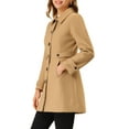 thumbnail image 4 of MODA NOVA Juniors Classic Single Breasted Winter Long Trenchcoat with Pockets, 4 of 5