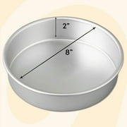 Wilton 8-Inch Round Aluminum Cake Baking Pan, 2-Inch Depth