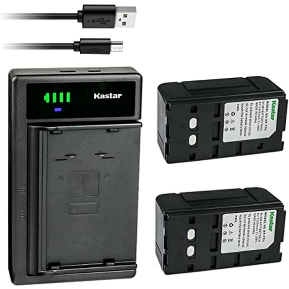 Kastar 2-Pack NP-77H Battery and LTD2 USB Charger Compatible with Sony CCD-M7V CCD-M77, Sony CCD-SC Series CCD-SC6E CCD-SC8E, Sony CCD-SP Series CCD-SP5 CCD-SP5G CCD-SP5Y CCD-SP7 CCD-SP9 CCD-SP54