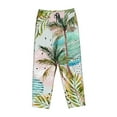 thumbnail image 4 of Kll Womens Watercolor Palm Tree Print Pajama Pants Soft Pajama Bottoms For Women Cozy Lounge Pants, 4 of 9