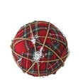 thumbnail image 3 of Northlight 4" Plaid and Twine Ball Christmas Ornament - Red, 3 of 4