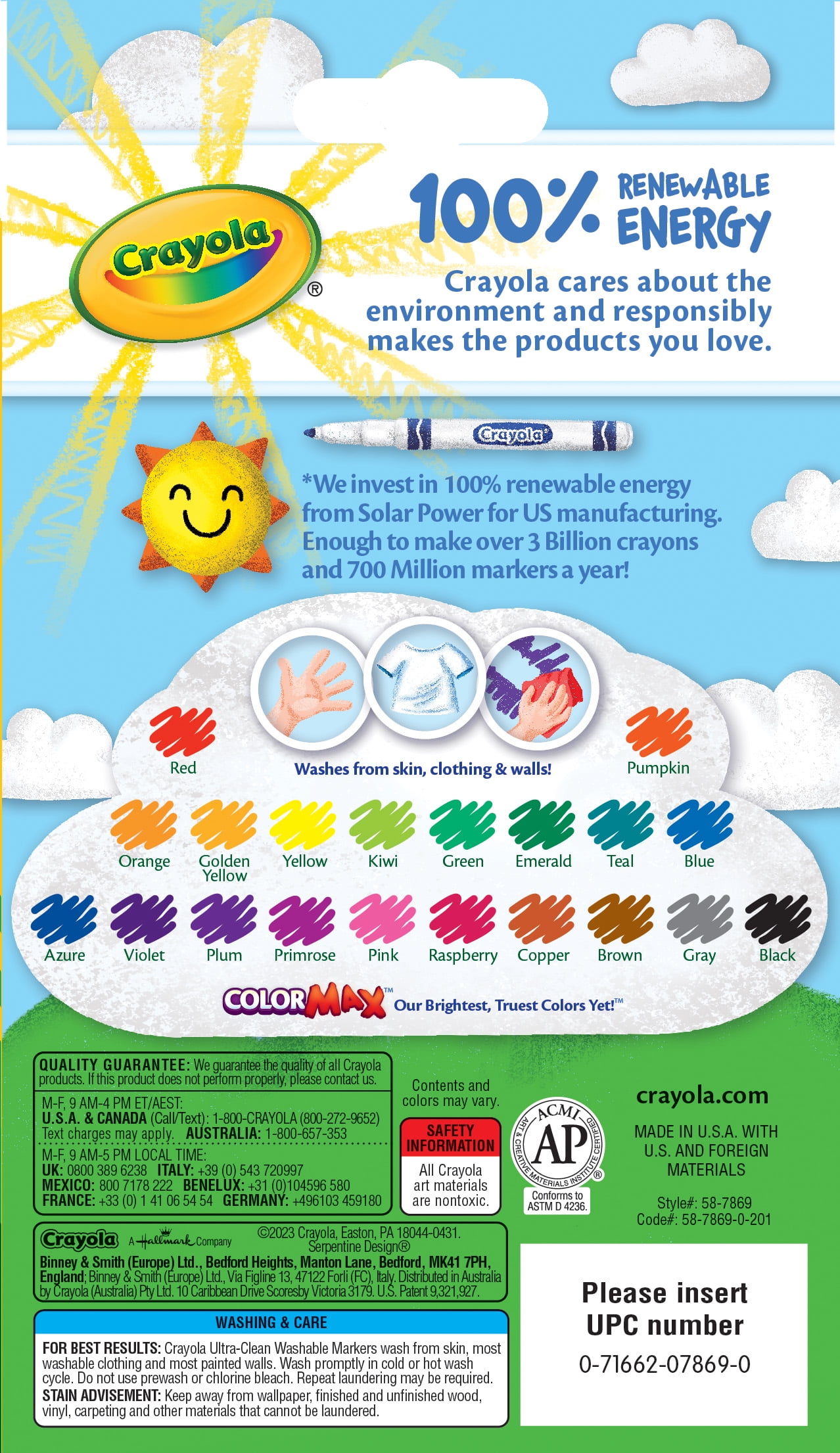 Crayola Ultra-Clean Washable Fine Line Markers 40-Color Set 792165953771