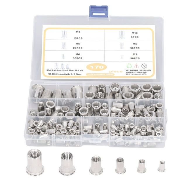 Écrou de Rivet à Tête Plate, Écrous à Rivet Durables Solides Applicabilité Étendue pour l'Équipement de Barre pour Raccords de Tuyauterie en Acier