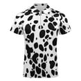 thumbnail image 4 of Dalmatian Print Men Zipper T-shirt Summer Casual Short Sleeve T-shirt Top, 4 of 7