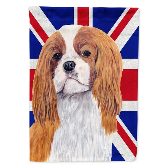 Carolines Treasures SC9851GF Cavalier Spaniel with English Union Jack British Flag Garden Flag Garden Size multicolor